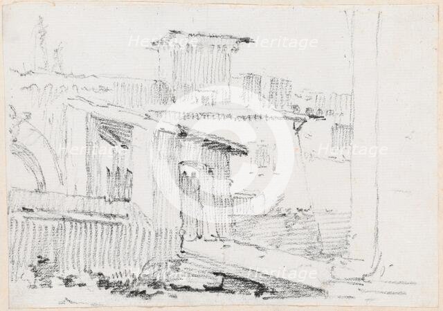 Roman Buildings with an Open Shed, 1744/1750. Creator: Joseph-Marie Vien the Elder.