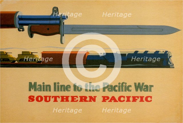 Main Line to the Pacific War. Southern Pacific Railroad, 1945. Artist: George Lerner & Lyman Power  