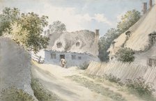 Cottages in a Village Street, 18th century. Artist: John Baptist Malchair.