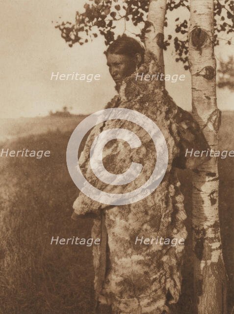 Cree Woman with Fur Robe, 1926. Creator: Edward Sheriff Curtis.