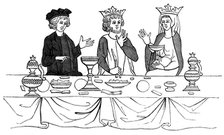 A royal banquet, 13th century (1849). Artist: Unknown
