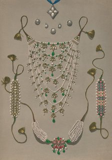 'Cross Pendant Brooches & Earrings, Suite of Indian Ornaments', 1863.  Artist: Robert Dudley.
