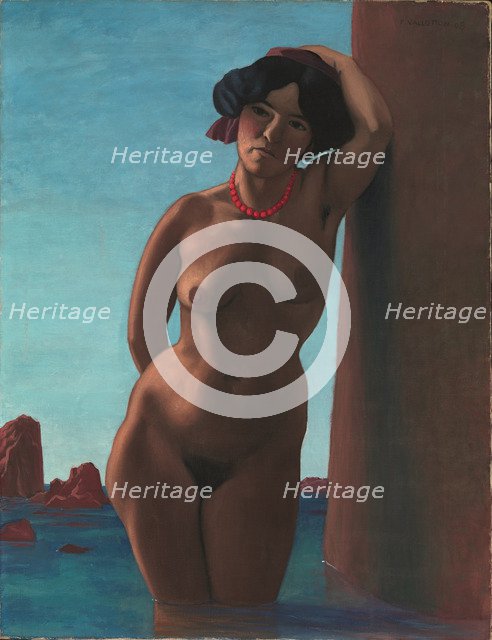 Baigneuse au rocher rouge, 1908. Artist: Vallotton, Felix Edouard (1865-1925)