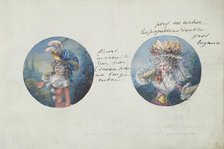 Two Costume Designs or Portrait Types, ca. 1785-90. Creator: Anon.