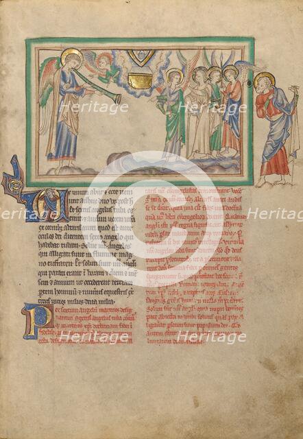 The Sixth Trumpet: The Angel at the Euphrates; Dyson Perrins Apocalypse, about 1255-1260. Creator: Unknown.