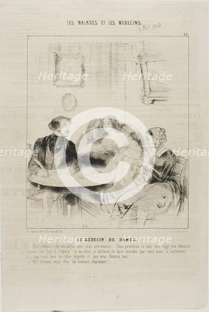 The Ladies' Doctor (plate 23), 1843. Creator: Charles Emile Jacque.