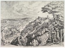 St. Jerome in the Wilderness (S. Hieronymus in Deserto) from The Large Landscapes, ca. 1555-56. Creator: Johannes van Doetecum I.