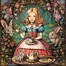 AI IMAGE - Alice, from "Alice in Wonderland", 2023.  Creator: Heritage Images.