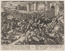 Plate 9: The Romans Defeated by the Dutch Troops at Bonna, from The War of the Romans Agai..., 1611. Creator: Antonio Tempesta.