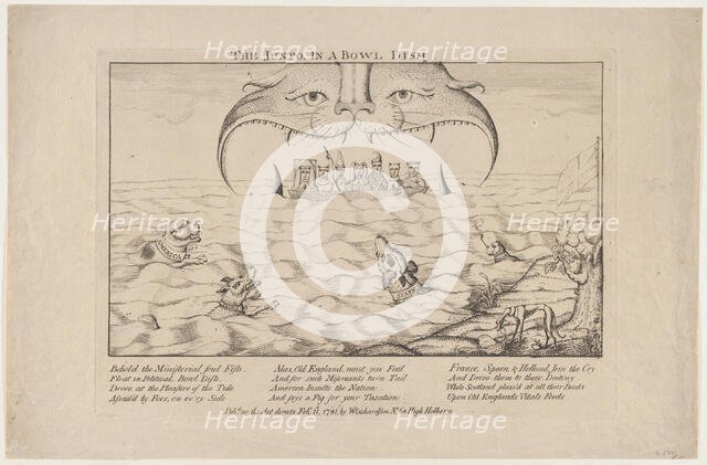 The Junto in a Bowl Dish, February 11, 1781., February 11, 1781. Creator: Anon.