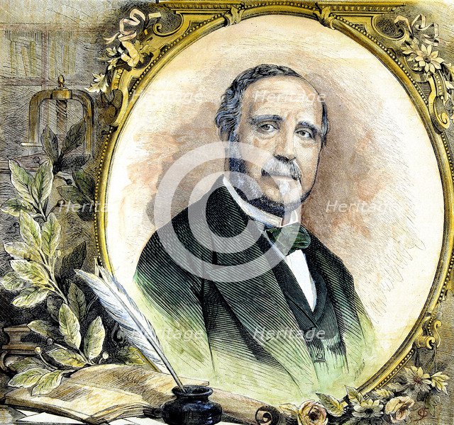 Mariano Roca de Togores, Marquis of Molins (1812-1899), coloured engraving in the 'Ilustración Es…