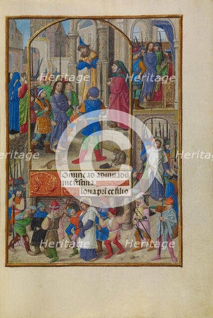Christ before Caiaphas; Spinola Hours, about 1510-1520. Creator: Master of the Dresden Prayer Book.