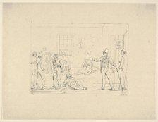 Buying a Substitute in the North during the War (from Confederate War Etchings), 1861-63. Creator: Adalbert John Volck.