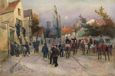 Telegraph operator working in a village, c1880. Creator: Detaille, Édouard (1848-1912).