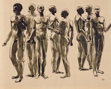 Eight male nudes, 1922. Creator: Franz Barwig the Elder.