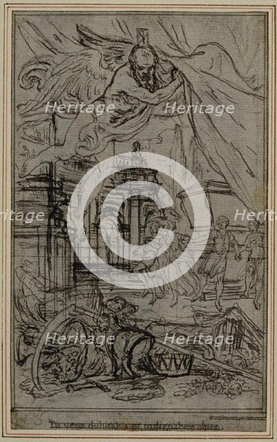 Study for the Vignette-Frontispiece of Lucretius's "De la Nature des Choses", Book III, c. 1768. Creator: Hubert Francois Gravelot.