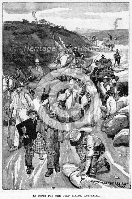 En Route for the Gold Fields, Australia, 1887.Artist: William Hatherell