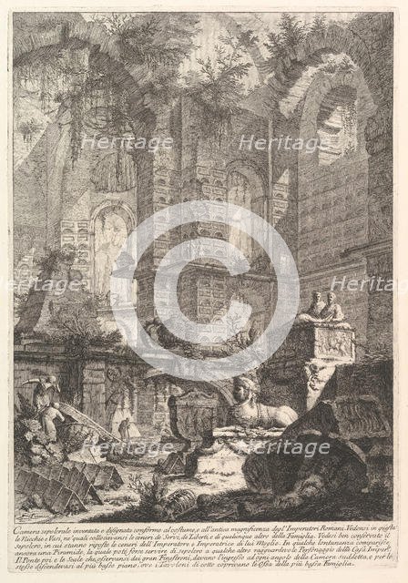 Camera sepolcrale inventata e disegnata conforme al costume, e all'antica magnificenza..., ca. 1750. Creator: Giovanni Battista Piranesi.