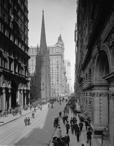 Broadway and Trinity Church, New York, c.between 1910 and 1920. Creator: Unknown.