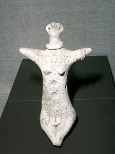 Terracotta mother-goddess with a child, Bronze Age. Artist: Unknown