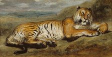 Tiger Resting, c. 1830. Creator: Pierre Andrieu.