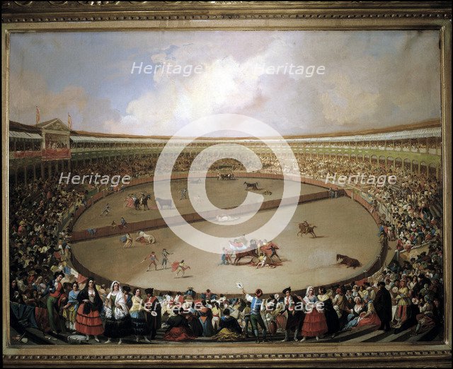 The divided bull ring', Eugenio Lucas Oil, 1853.