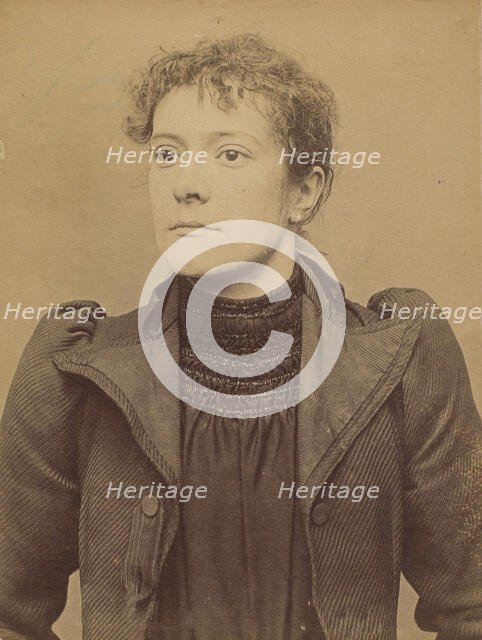 Soubrier. Annette (femme Chericotti). 28 ans, née à Paris Ille. Coutière. Anarchiste. 25/3..., 1894. Creator: Alphonse Bertillon.