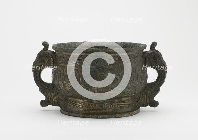 Grain server (gui) with foot rim broken and repaired, Early Western Zhou dynasty, 10th cent BCE. Creator: Unknown.