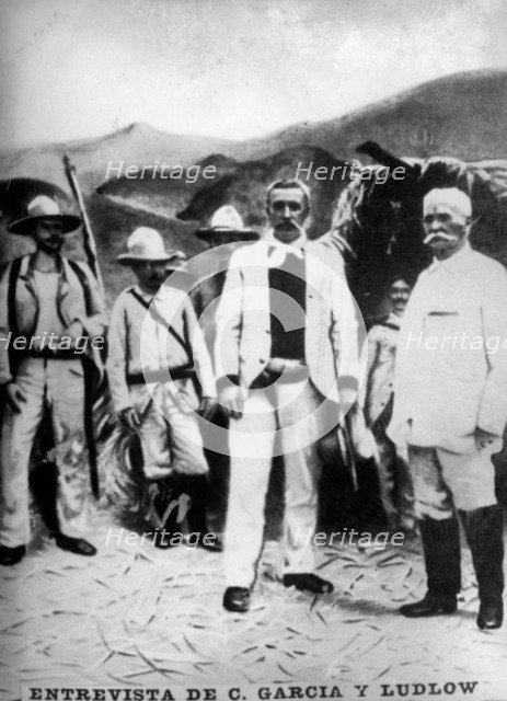 Meeting  of General Garcia with Brigadier Ludlow, (1898), 1920s. Artist: Unknown