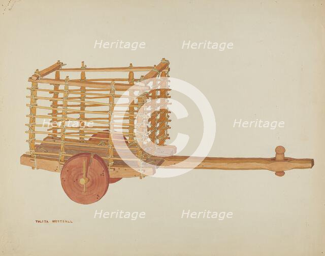 Wooden Cart, c. 1936. Creator: Tulita Westfall.