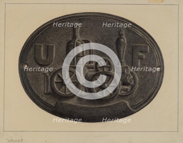 Firemark, c. 1937. Creator: Herman Bader.