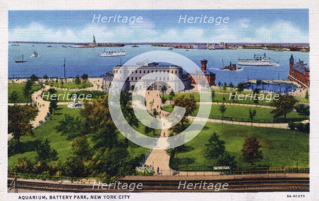 Aquarium, Battery Park, New York City, New York, USA, 1933. Artist: Unknown