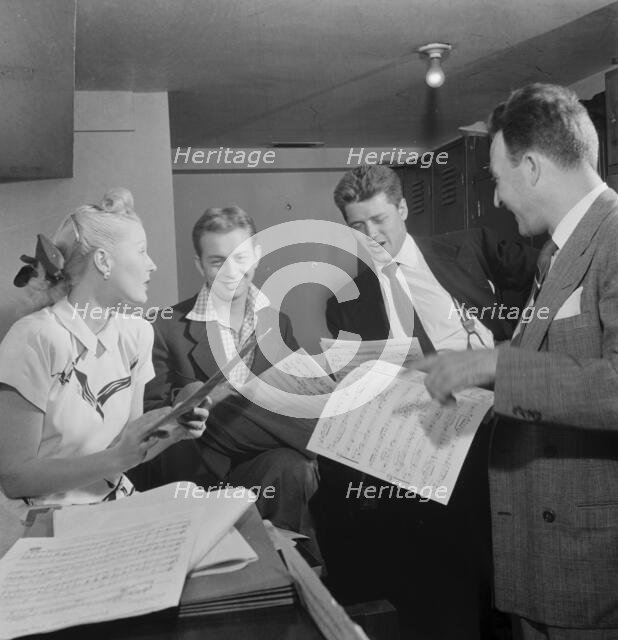 Portrait of Jerry Wald, Gordon MacRae, Mel Tormé, Marion...Saturday Teentimers Show, N.Y., 1947. Creator: William Paul Gottlieb.