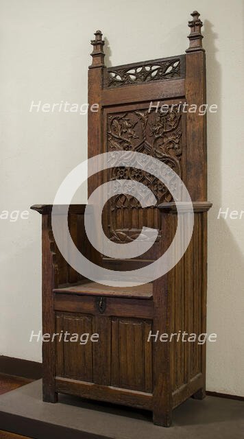 High-Backed Chair, French, 15th-16th century. Creator: Unknown.