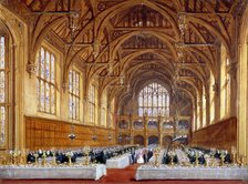 Opening of the new hall at Lincoln's Inn, Holborn, London, 30th October 1845.         Artist: Joseph Nash