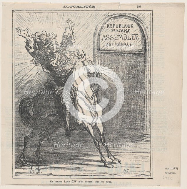 Ce pauvre Louis XIV n'en croyant pas ses yeux, 1871.  Creator: Honore Daumier.