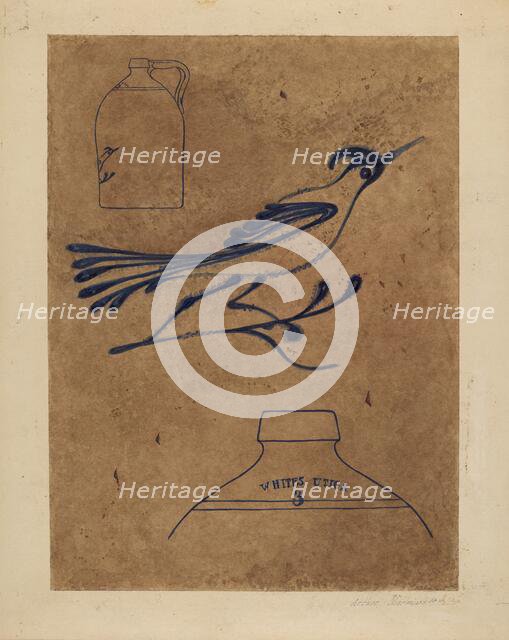 Stoneware Jug, c. 1937. Creator: Arthur Matthews.