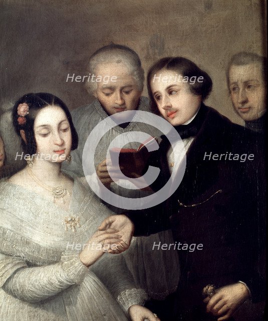 The romantic wedding', oil on canvas.