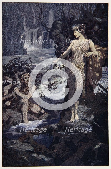 'The Temptation of Ea-Bani', 1915.  Artist: Ernest Wellcousins