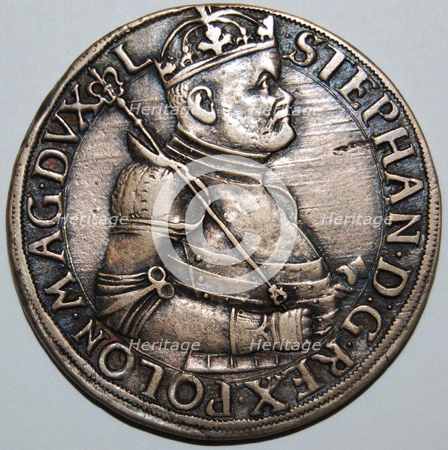The Thaler of Stephen Báthory, King of Poland (Obverse), 1580. Artist: Numismatic, West European Coins  
