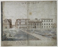 Eighteen Views of Rome: The Collegio di Propaganda Fide (recto), 1665. Creator: Lievin Cruyl (Flemish, c. 1640-c. 1720).