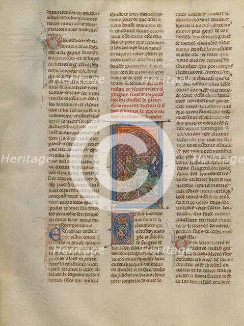 Sword Fight between Tristan and Brunor, about 1320-1340. Creator: Unknown.