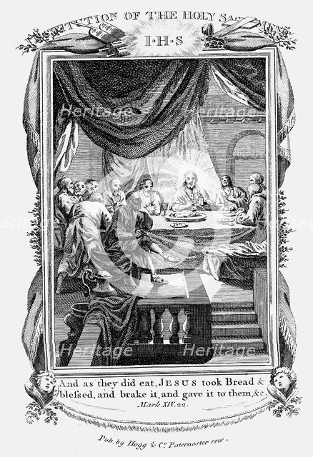 Jesus and his disciples at the Last Supper, c1804. Artist: Unknown