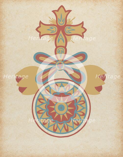 Santa Barbara Mission Doorway Design from the portfolio "Decorative Art...", 1935/1942. Creator: Unknown.