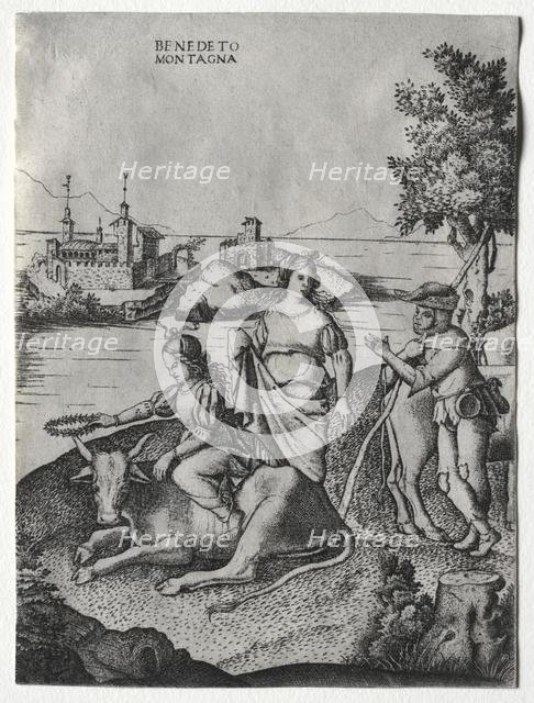 Rape of Europa, c. 1515-1520. Creator: Benedetto Montagna (Italian, c. 1481-1555/58).