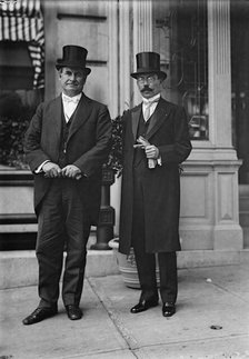 William Jennings Bryan, Rep. from Nebraska, with Min. Roberto Brenes Mesén from Costa Rica, 1914.  Creator: Harris & Ewing.