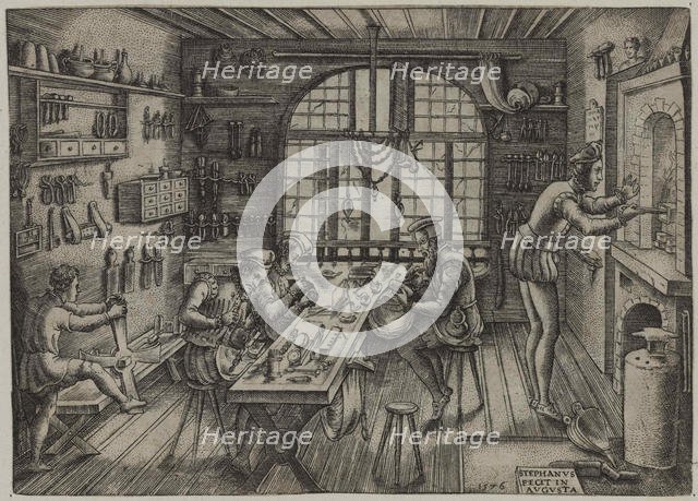 Goldsmith's Shop, 1576. Creator: Delaune, Étienne (1518-1583).