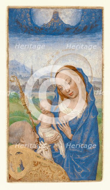 Saint Bernard's Vision of the Virgin and Child: miniature..., about 1475-1480.  Creator: Simon Marmion.