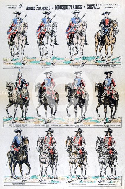 French Army; mounted musketeers, 17th century (19th century). Artist: Unknown