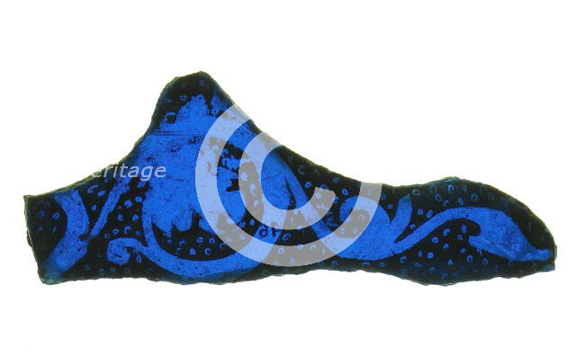 Glass Fragment, French, 12th-14th century. Creator: Unknown.